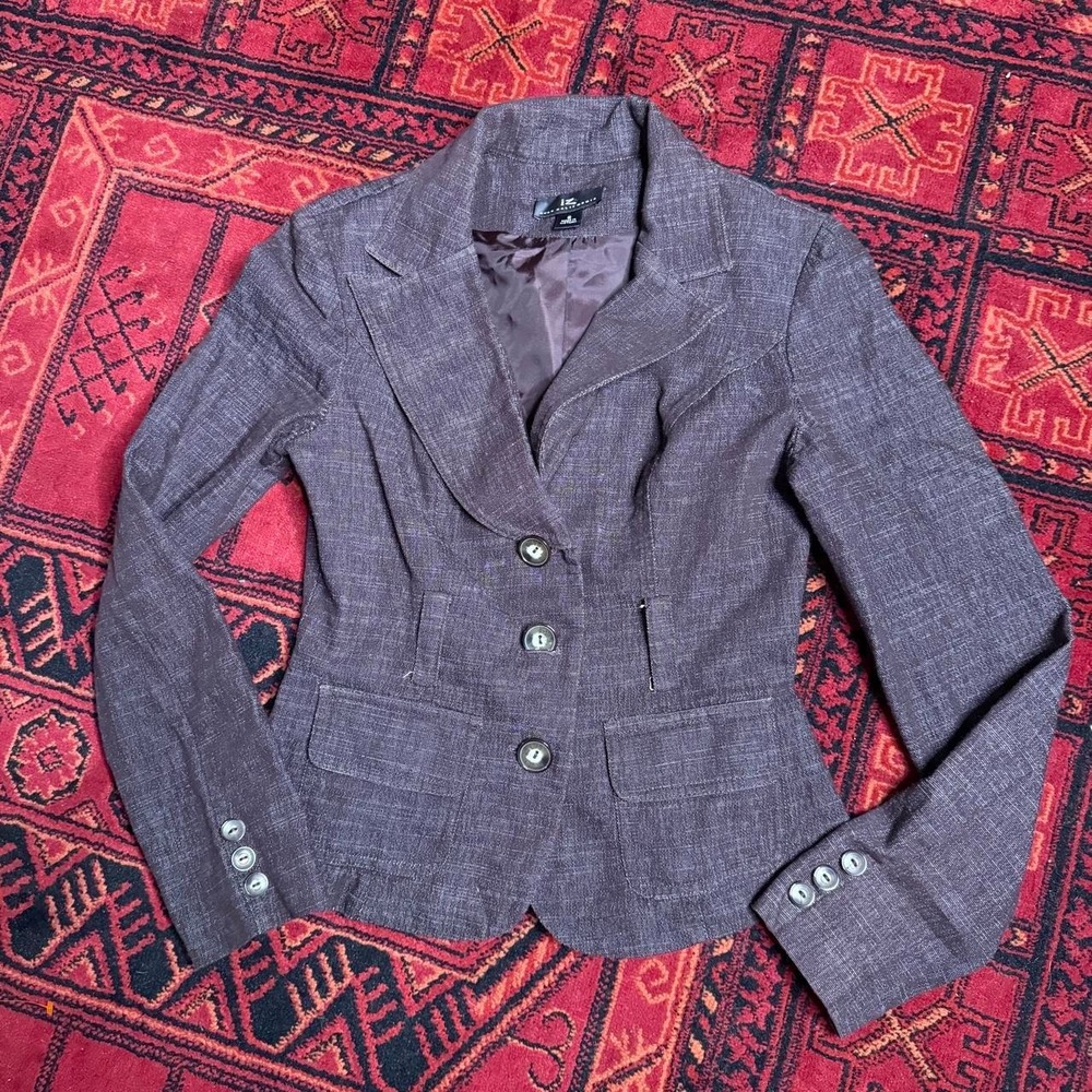 Vintage IZ Byer California Brown Cotton Blend Blazer and Pants Suit Set Size S 5